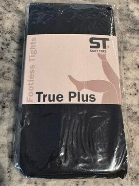 Silky Toes Footless Tights — Black (Size 5/6) 2-Pack